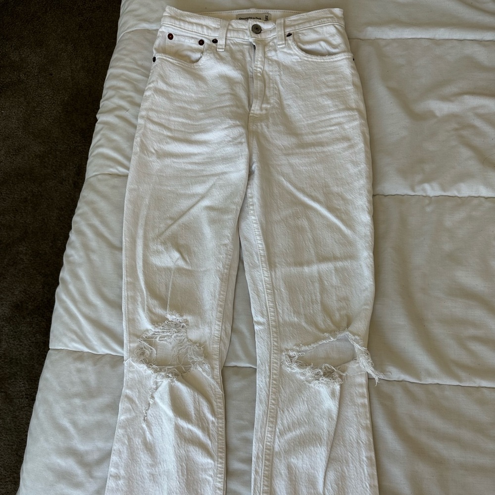 Ultra high rise ankle straight Abercrombie jeans